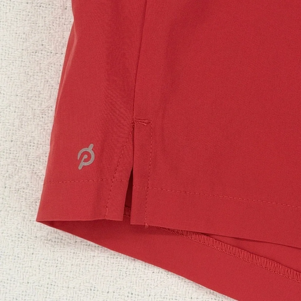 Peloton Mens Athletic Workout Shorts Red Elastic Waist Pockets Size XXL